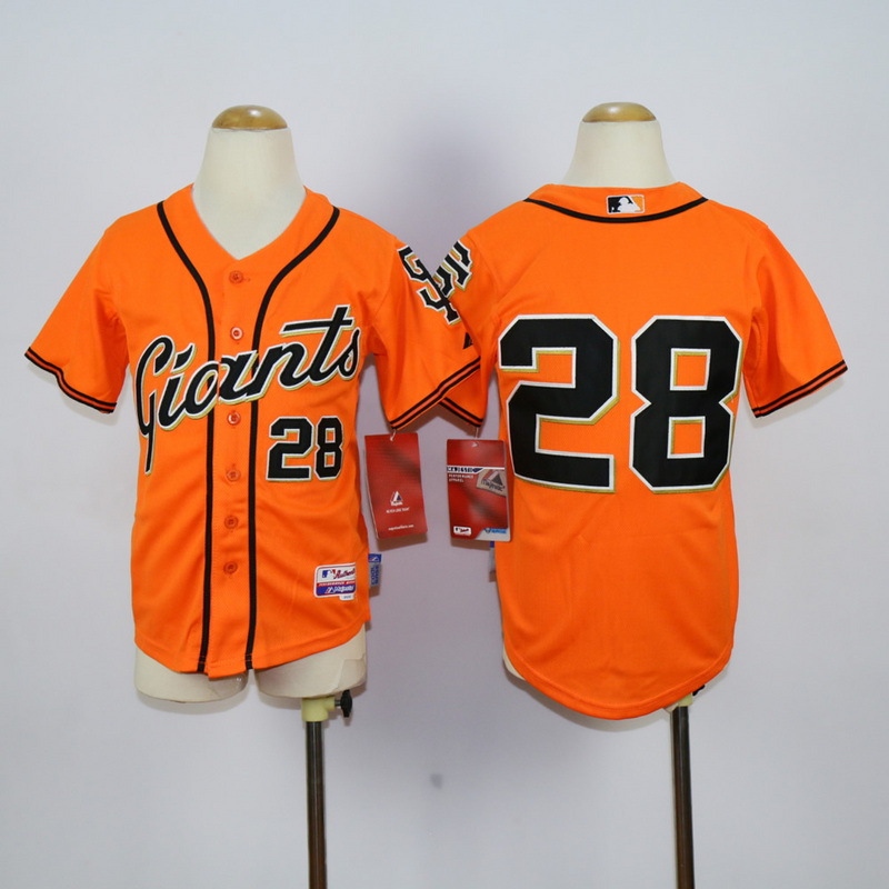 Youth San Francisco Giants #28 Posey Orange MLB Jerseys->youth mlb jersey->Youth Jersey